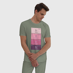 Пижама хлопковая мужская Любовь это химия, цвет: авокадо — фото 2