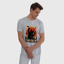 Пижама хлопковая мужская Котзилла 0001, цвет: меланж — фото 2