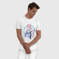 Пижама хлопковая мужская Портрет Кокоми, цвет: белый — фото 2