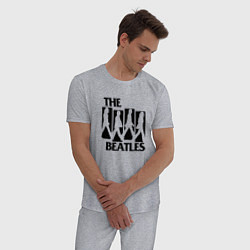 Пижама хлопковая мужская The Beatles БИТЛЗ, цвет: меланж — фото 2