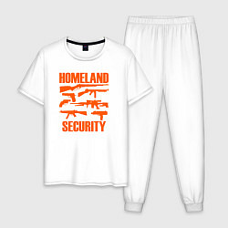 Пижама хлопковая мужская Национальная безопасность, цвет: белый