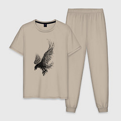 Пижама хлопковая мужская Пикирующий орёл Пуантель, цвет: миндальный