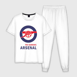 Пижама хлопковая мужская Arsenal The Gunners, цвет: белый