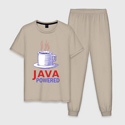 Пижама хлопковая мужская JAWA POWERED, цвет: миндальный
