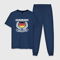 Пижама хлопковая мужская Футбол Германия, цвет: тёмно-синий