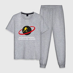 Пижама хлопковая мужская Биатлон Лого, цвет: меланж