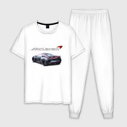 Пижама хлопковая мужская McLaren Racing Team Motorsport, цвет: белый