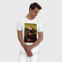 Пижама хлопковая мужская Патрик Губка Боб Мона Лиза, цвет: белый — фото 2