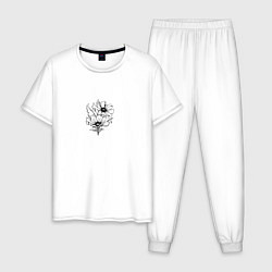 Пижама хлопковая мужская Цветокмака, цвет: белый