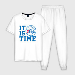 Пижама хлопковая мужская It Is Philadelphia 76ers Time Филадельфия Севенти, цвет: белый
