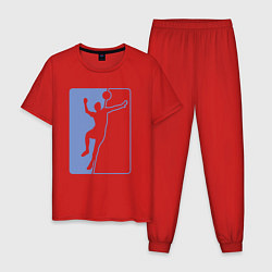 Пижама хлопковая мужская Style Volley, цвет: красный
