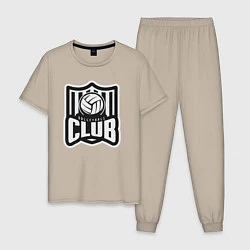 Пижама хлопковая мужская Volleyball Club, цвет: миндальный