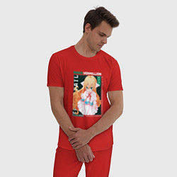 Пижама хлопковая мужская Fairy Tail, Мавис Вермиллион, цвет: красный — фото 2