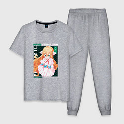 Пижама хлопковая мужская Fairy Tail, Мавис Вермиллион, цвет: меланж