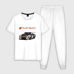 Пижама хлопковая мужская Audi Motorsport Racing team, цвет: белый