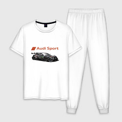 Пижама хлопковая мужская Audi sport Power, цвет: белый