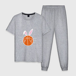 Пижама хлопковая мужская Basketball Bunny, цвет: меланж