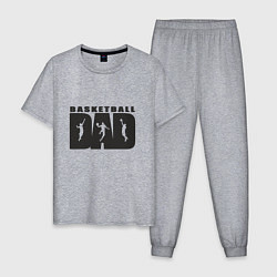 Пижама хлопковая мужская Dad Basketball, цвет: меланж