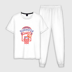 Пижама хлопковая мужская Washington - Basketball, цвет: белый