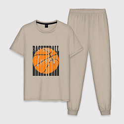 Пижама хлопковая мужская Basket Style, цвет: миндальный