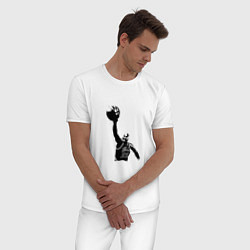 Пижама хлопковая мужская Jordan - Dunk, цвет: белый — фото 2