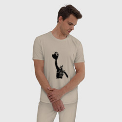 Пижама хлопковая мужская Jordan - Dunk, цвет: миндальный — фото 2