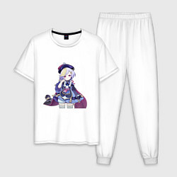 Пижама хлопковая мужская Цици, цвет: белый