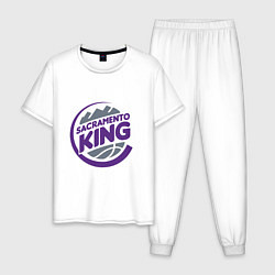 Пижама хлопковая мужская Sacramento King, цвет: белый