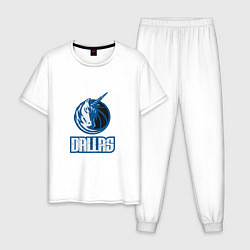 Пижама хлопковая мужская Dallas - Mavericks, цвет: белый