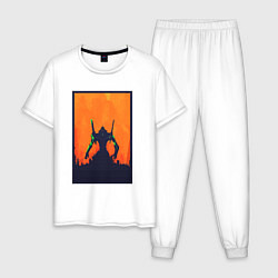 Пижама хлопковая мужская Neon Genesis Evangelion eva 01, цвет: белый