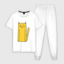 Мужская пижама Длинный желтый кот