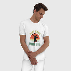 Пижама хлопковая мужская Win Big, цвет: белый — фото 2