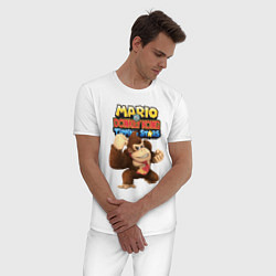 Пижама хлопковая мужская Mario Donkey Kong Nintendo Gorilla, цвет: белый — фото 2