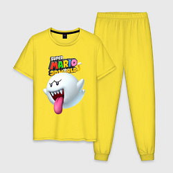 Пижама хлопковая мужская Boo Super Mario 3D World Nintendo, цвет: желтый