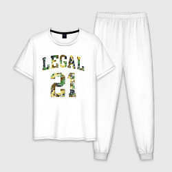 Пижама хлопковая мужская Легально 21, цвет: белый