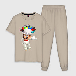 Пижама хлопковая мужская Super Mario Odyssey Nintendo, цвет: миндальный