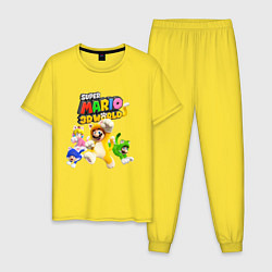 Пижама хлопковая мужская Super Mario 3D World Nintendo Team of heroes, цвет: желтый