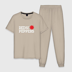 Пижама хлопковая мужская RHCP Logo Red Hot Chili Peppers, цвет: миндальный