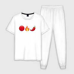 Пижама хлопковая мужская Emoji RHCP, цвет: белый