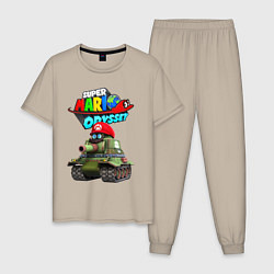 Пижама хлопковая мужская Tank Super Mario Odyssey, цвет: миндальный