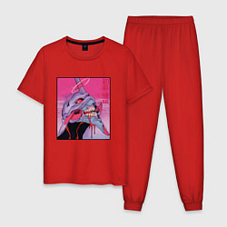 Пижама хлопковая мужская Ева 02 Neon Evangelion, цвет: красный