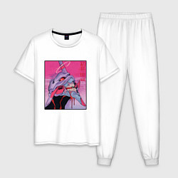 Пижама хлопковая мужская Ева 02 Neon Evangelion, цвет: белый