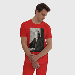 Пижама хлопковая мужская Casual freud, цвет: красный — фото 2