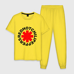 Пижама хлопковая мужская Peppers logo, цвет: желтый