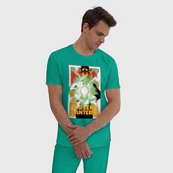 Пижама хлопковая мужская GREEN LANTERN Hal Jordan, цвет: зеленый — фото 2