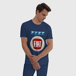 Пижама хлопковая мужская FIAT 8, цвет: тёмно-синий — фото 2