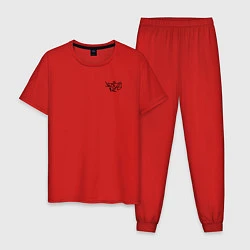 Пижама хлопковая мужская Noize mc нойз мс logo, цвет: красный