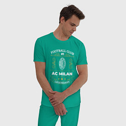 Пижама хлопковая мужская AC Milan - FC 1, цвет: зеленый — фото 2