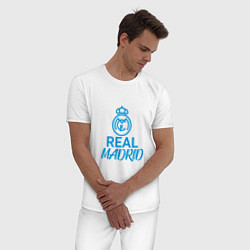 Пижама хлопковая мужская Real Madrid Football, цвет: белый — фото 2