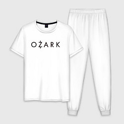 Пижама хлопковая мужская Ozark black logo, цвет: белый